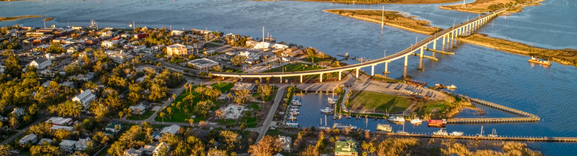 Apalachicola FL Real Estate aerial of Apalachicola Bridge